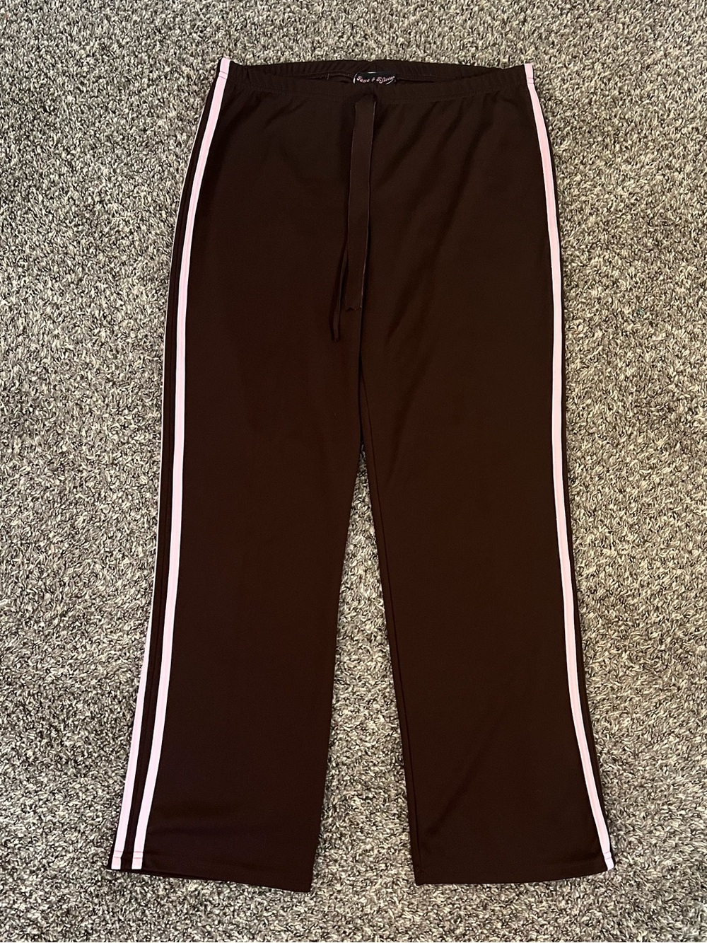 Y2K Fame 4 Fifteen pink side stripe brown athletic track pants 2000’s yoga sport